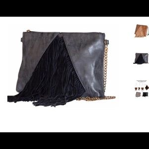 Cross body fringe handbag